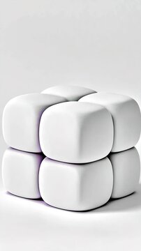 White Rounded Cubes Stack