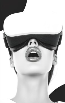 Woman Wearing VR Headset