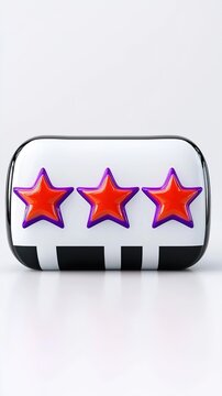 Three Red Stars Rating Icon
