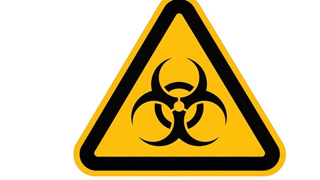 Generative AI depicts a cautionary biohazard warning sign in yellow and black