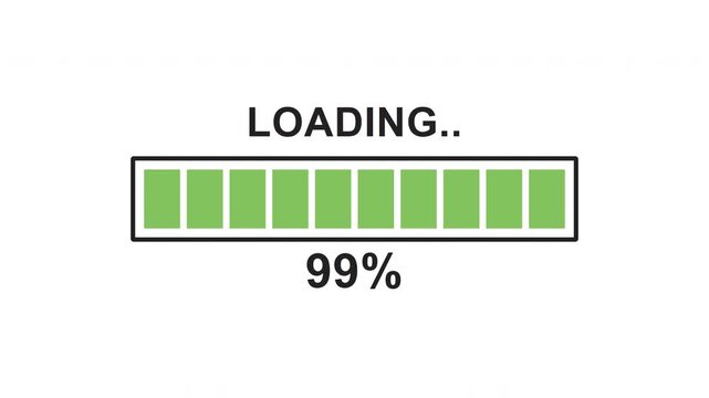 Digital loading bar percent. Progress indicator for software installation.