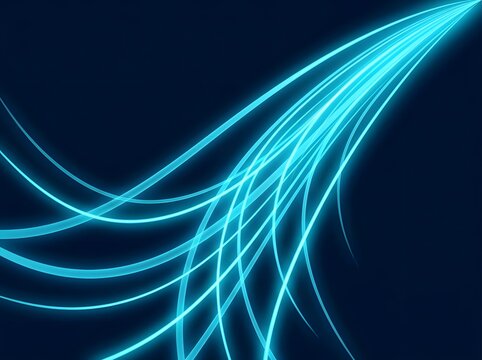 Dynamic blue light streaks on a dark abstract gradient background modern digital design element.