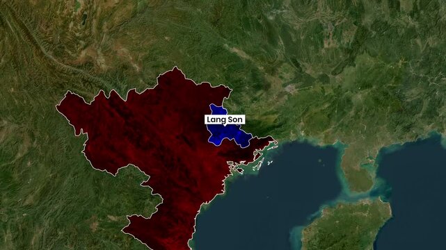 Vietnam Map Animation Highlighting Lang Son Region