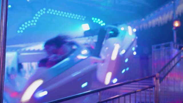 Close up of spinning carnival ride