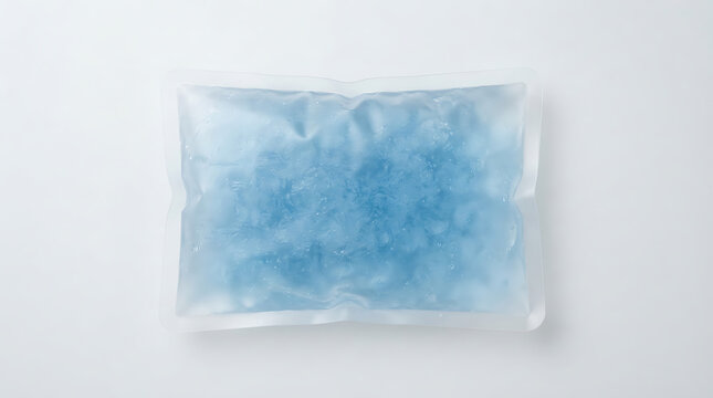 Blue reusable gel ice pack on white