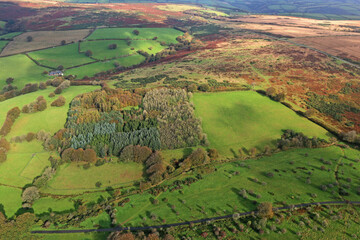 Fototapeta premium Aerial view of the fields of North Devon , England 