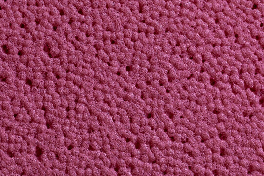 Pink Porous Foam Sponge Surface Close Up Macro Texture Background