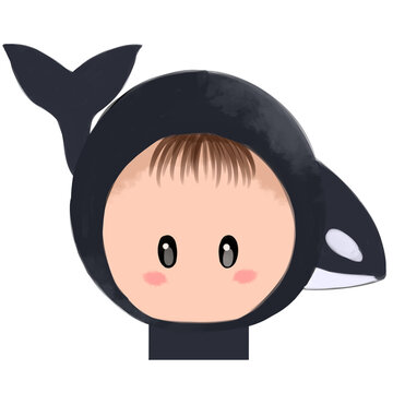 little boy in a cap orca