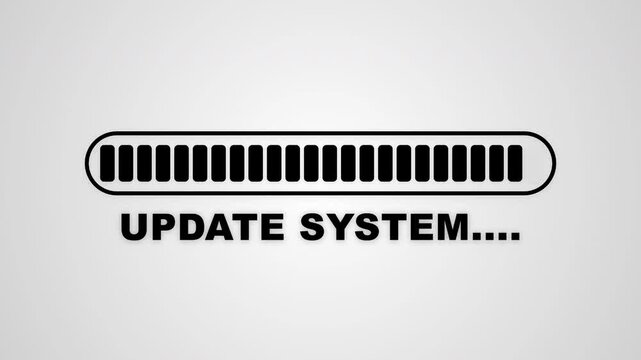 System update progress bar loading. Digital software installation status icon.
