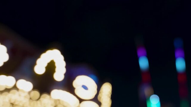 Slow shutter of abstract lights at the fair