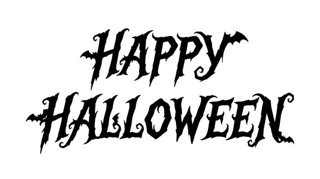 Halloween Gothic Happy Halloween horror lettering with grunge serif font and dark atmosphere. Creepy celebration typographic graphic for scarry party decorations