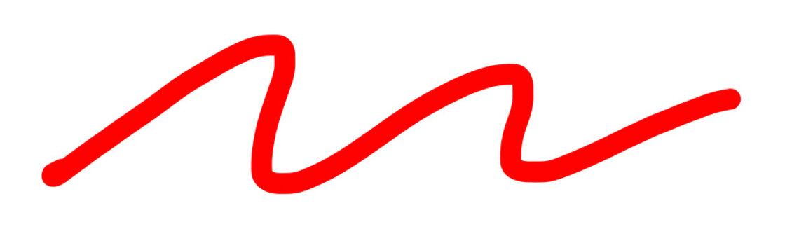 Red zigzag line stroke doodle pattern