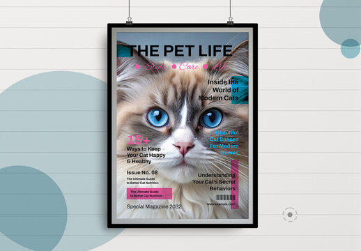 Pet Magazine Cover Design Template