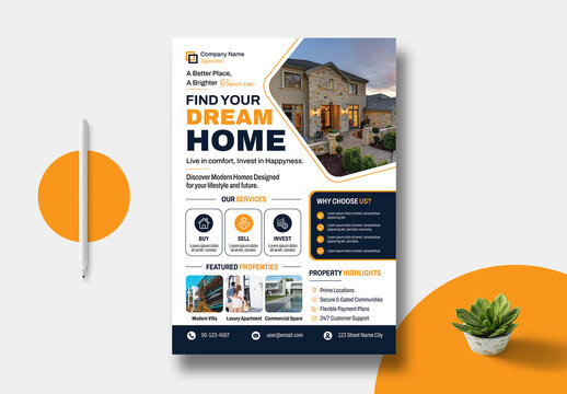 Real Estate Flyer Template Layout