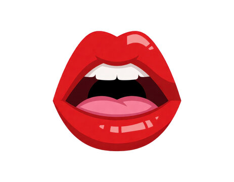 Red Lips Open Mouth Transparent Background