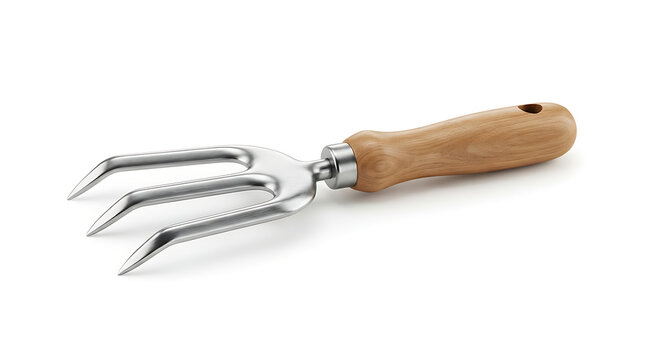 Garden hand cultivator with wooden handle
