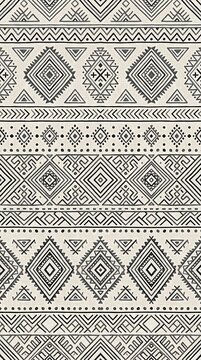 Seamless tribal pattern with geometric ethnic shapes and aztec motifs