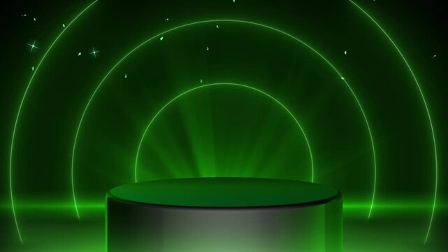 Minimal green 3D pedestal animation for product presentation, branding, advertising, showcase, and modern promotional designs.
