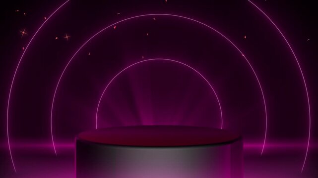 Elegant pink 3D pedestal animation for product presentation, beauty branding, advertising, showcase, and modern promotional designs.
