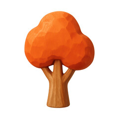 Obraz premium PNG Vibrant geometric orange tree illustration.