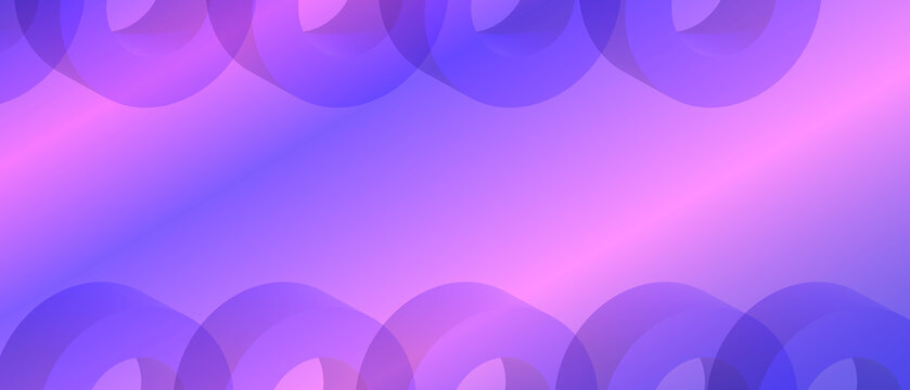 Modern neon blue and purple backdrop displaying transparent 3D torus ring shapes with smooth gradients