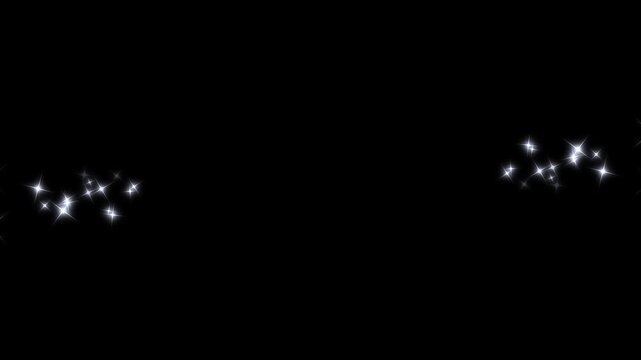 Spark shine glowing shiny shimmering sparkly blinking blast fairy fantasy magic luxury white particle bokeh trail path line night sky effect animation. black screen 4k loop asset