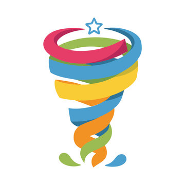 Colorful Tornado with Star
