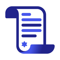 Fototapeta premium Modern Flat Certificate Document Icon Award Recognition Symbol for Business Education and UI UX Design