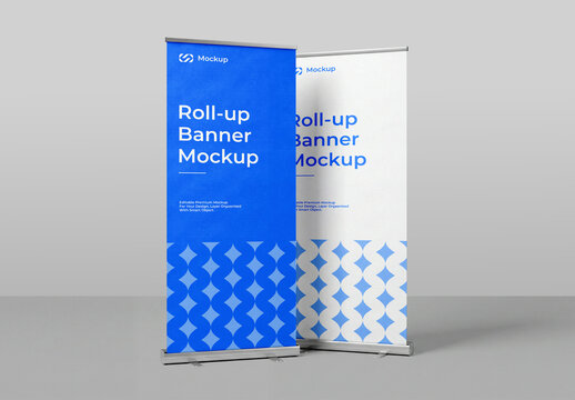 Realistic Roll-Up Banner Mockup