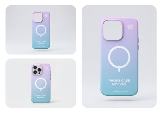 Smartphone Case Mockup Set Front and Back View