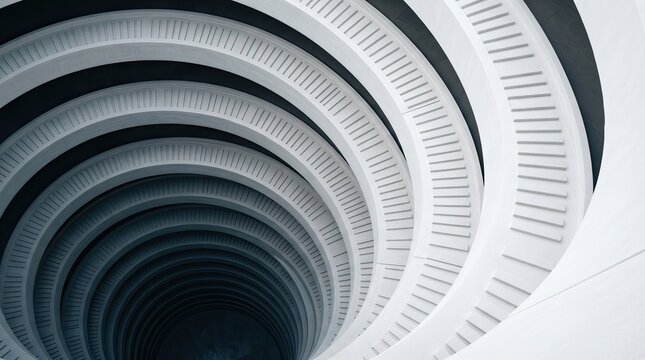 Abstract swirling pattern of white and gray layers creating a vortex effect