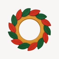 Obraz premium Colorful autumn wreath illustration