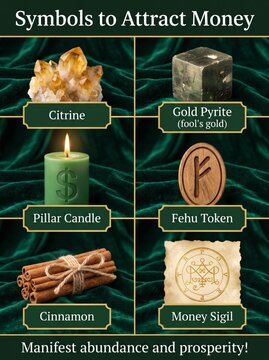 Symbols of wealth and abundance: citrine pyrite and other prosperity representations