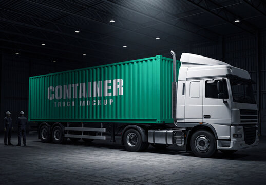 Container Truck Mockup Template
