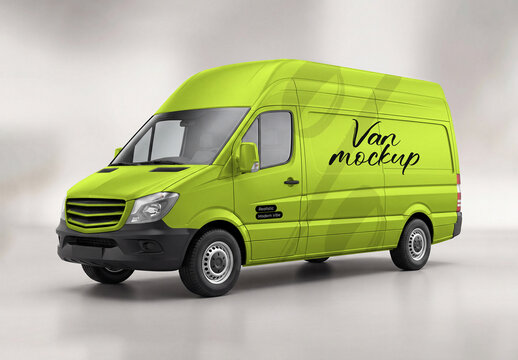 Delivery Cargo Van PSD Mockup Template