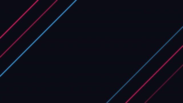 Abstract neon diagonal lines on dark background. Cyberpunk glowing light streaks.