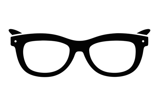 Glasses isolated on white background, Glasses black icon