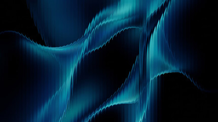 Obraz premium Mesmerizing Abstract Background with Vertical Glass Stripes Wallpaper, Captivating Blue and Black Gradient Creates a Dynamic Visual Experience, Modern Technology Inspired Design