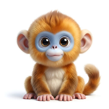 Cute smiling Golden Snub-nosed monkey