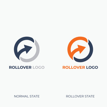 Modern Rollover Circular Arrow Logo with Dynamic Motion Symbol
