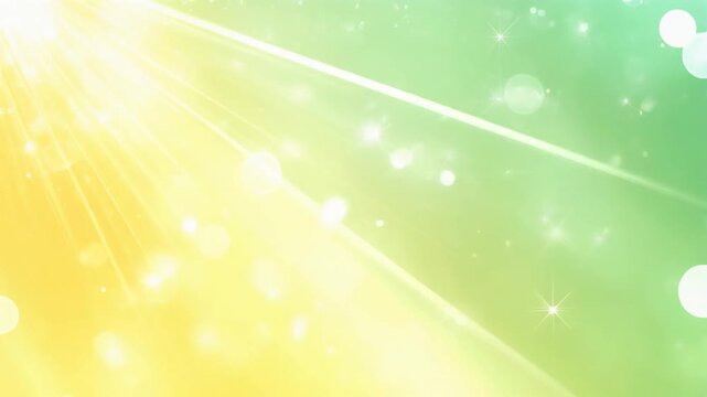 明るい光が輝く黄色と緑の抽象的な背景