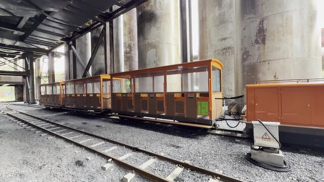 Captivating Industrial Tramway Scene in an Urban Environment  