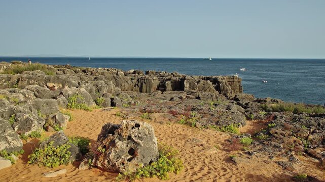 Rocky Atlantic coast near Boca do Inferno Cascais 