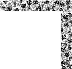 Obraz premium Grape Vine Grapevine Leaves Grapes Leaf Border