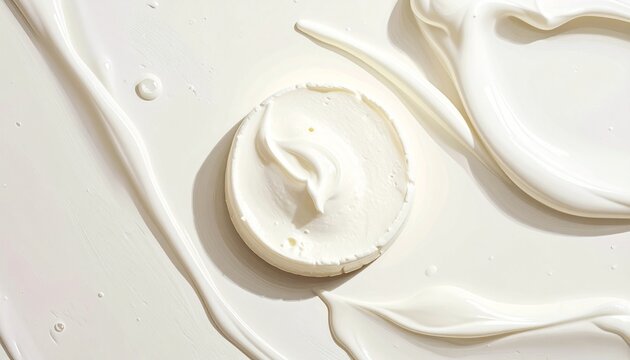 Close up of thick white cream texture swirl.