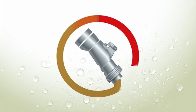 Industrial Valve with Circular Gauge Background.