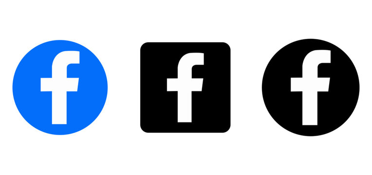 Set of facebook social media icons in different shapes and colors august 08, 2026, in chittagong, bangladesh