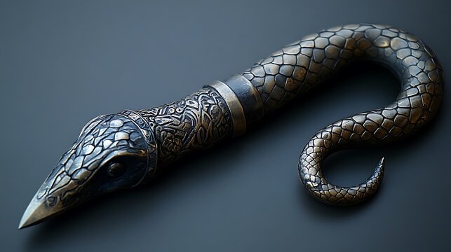Ornate serpent shaped weapon