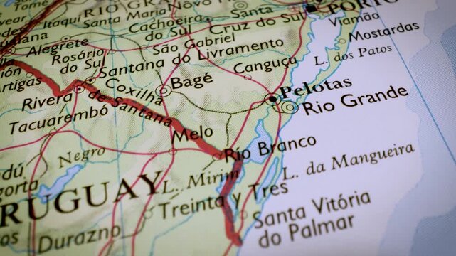 gliding from porto to uruguay on a physical map