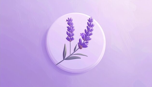Purple Lavender Button on Soft Pastel Background.